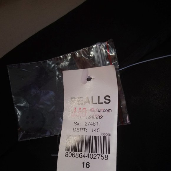 NWT Bay Studio Black Dress Pants Sz 16  Stretch, Beaded Waist Chevron Pattern - Picture 5 of 6